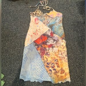 Jaded London printed patchwork halter top dress